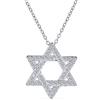 Bling Jewelry Collana con ciondolo Stella di David intrecciata tradizionale religiosa Magen Judaica con accento in Zirconia Cubica CZ per donne adolescenti Bat Mitzvah in argento sterling .925