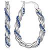 SOUTHPLUS Orecchini Cerchio Argento 925 con Zirconi, Orecchini Dorati, Hoop Earrings, Ipoallergenico Orecchini Cerchio Piccoli con Pendenti, Diamanti per Donna Ragazze Uomo (Oval Blue)