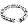 Dankadi Bracciale Cubano Massiccio Larghezza 13,5 mm in Argento 925 per Uomo, 17,8-25,4 cm Catena a Maglia Cubana a Maglie Grosse, Braccialetto Rock Punk Hip Pop Miami, Gioielli da Regalo per Feste, 8
