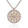 Namana Collana con ciondolo a forma di mandala, arabesco, da donna, con zirconi cubici su intricati dettagli in filigrana, collana da donna con confezione regalo