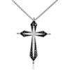 namana Collana Donna In Argento Sterling 925 Con Croce Elegante Con Zirconi Neri E Bianchi, Pendente Croce, Collana Regolabile Placcata Rodio Bianco E Nero, Gioielli Donna Con Confezione Regalo