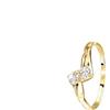 forme di Lucchetta - Anello con doppio Zaffiro Bianco in Oro Giallo 14 carati | Misure dalla 10 alla 20, 14k, 16, Anelli d'Oro per Donna - Gioiello Made in Italy