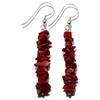 Vifaleno Orecchini a goccia in corallo rosso naturale, 5-8 mm, argento 925