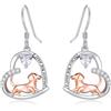 PROESS Orecchini a perno in argento Sterling 925 a forma di animale, con nota musicale, mucca delle Highlands, bassotto, volpe, axolotl, panda rosso, Yorkie, elefante, idea regalo per donne e ragazze