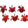 Kaemingk Pallina Natalizia Vetro Lucido 8cm con Fiocco Raso 6 Colori Kaemingk