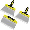 JNBGTU 3 Pezzi Spatola Stucco Coltelli da Lntonaco Spatola per Stucco con Manico in Plastica Spatola per Stucco Acciaio Inox Professionale Set Spatole Acciaio per Stucco