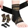 Beugo Cavigliera Sportiva, 2 Pezzi Tutore caviglia con fasce elastiche e compressione regolabile, Cavigliera Ortopedica per Uomo e Donna per Corsa, Boxe, Calcio e Altri Sport (Nero e arancione, S)