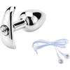 AMAZBEE Spine anali in metallo per l'allenamento di dilatazione anale Indossabile Electro Plugs anale Massaggiatore prostatico Stimolazione elettrica SM Giocattoli del sesso per adulti (M)