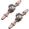 BOZONLI 2 Pezzi Pomelli di Cristallo 25mm Maniglie a Forma Diamanti Trasparente Maniglie per Mobili Porte Armadietti Cassetti e Guardaroba (Bronzo Rosso Base 120mm)