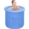 B&Y Vasca Gonfiabile Pieghevole Portatile 75x75cm Plastica Immergere Piccolo Spazio Di idroterapia Per Adulti (Azzurro)