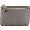 ZOUIQSS Donna Portamonete Borsello in vera pelle con Portachiavi Coin Purse（Grigio）