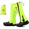HIKENTURE Ghette da trekking, impermeabili, colore giallo fluo, per attività all'aria aperta, da uomo e da donna, con moschettone B3-M
