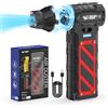 Smiling Shark Soffiatore ad Aria Compressa, JF-02 Vitesse Variabile 110000Giri/Min Elettrico Rimuovi Polvere Senza Fili con Tagliatore d'Emergenza e Martello per Cortile/PC/Auto/Campeggio, Nero