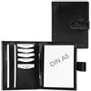 ALMADIH Agenda in pelle A5 Portadocumenti Nero Cartella Portablocco Organizer Porta Documenti Conferenza Anelli + Block Notes Cartellina Organizzatore Carpetta