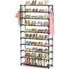 Vicye Scarpiera a 10 Ripiani, Scaffale Portascarpe in Metallo per 50 Paia di Scarpe, Scarpiera Armadio Verticale Nera, Organizzatore per Scarpe Alta per Ingresso, Soggiorno e Corridoio