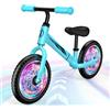 Dromlag Bicicletta Senza Pedali per Bambini 2-5 Anni, Cavalletto di Equilibrio Regolabile con Ruote LED, Portata 50 kg, Colore Blu - Regalo Perfetto per Bambini, Giocattolo Sicuro, Regalo Natale