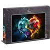 Ulmer Puzzleschmiede - Puzzle Cuore magico - Puzzle a forma di cuore brillante con 2000 pezzi della collezione colori magici