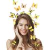 DIELIANHUA Cerchietto per capelli con farfalla + 8 fermagli per capelli a farfalla, fascia per capelli, per donne e ragazze, Halloween, carnevale, cosplay, colore giallo