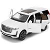 BGHSCA 1/24 scala auto modello compatibile per collezionisti Escalade SUV Diecast Toy Vehicle, lega di zinco Pull Back auto giocattolo con suono e luce per adulti ragazzi ragazze 3 4 5 6 7 8 (bianco)