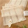 Miuyunya Runner Tavola Moderno, Retrò Bohémien Centrino Rettangolare Cotone Lino Lavabile Rustico Fattoria Macramè Runner da Tavolo Decorazione per Cucina Festa Compleanno 30 x 140 Giallo Ocra