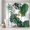 Uiiooazy Tenda Doccia Antimuffa, Tenda da Doccia 180x180cm Verde Acquerello Boho Style Tropicale Foglie di Palma Tende da Bagno Tessuto Lavabile Impermeabile Tende per Vasca da Bagno con 12 Anelli