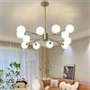 zhxinashu Lampadario Sputnik Oro,12 Luci Lampadario Soffitto, Plafoniera industriale a globo di vetro, G9 Lampada Vintage per camera da letto soggiorno ristorante hotel(Stile B)