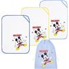 Ellepi Set Asilo Disney - 3 Asciugamani + Sacchetto con Laccetti (Topolino)