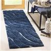 Safavieh Tappeto Shag per Soggiorno, Sala da pranzo, Camera da letto - Florida Shag Collection, A Pelo Lungo, Blu scuro e crema, 99 X 160 cm