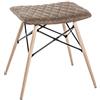 HAKU Sgabello marrone, faggio, nero, Finta pelle, metallo - Dim. L 48 cm x A 47 cm x P 40 cm, Stile Moderno