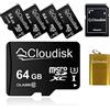 Cloudisk 5Pack 64GB MicroSD Card Micro SDXC scheda di memoria con adattatore full size e lettore di schede, UHS-I, U3, Class10, vendita all'ingrosso