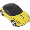 Dpofirs Mouse wireless a forma di auto 2,4 G, mouse ottico 1600 DPI, trasmissione wireless 2,4 GHz, 3 pulsanti con rotella di scorrimento, per PC Laptop Tablet Gaming Office(giallo)