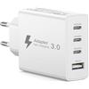 Keasen Caricatore USB C Rapido 50W,Caricabatterie USB C Multiplo 4-Porto Alimentatore USBC Presa USB Multipla Spina Tipo C Caricatore Veloce per iPhone AIr 17 16 15 14 13 12 11 Pro Max,Samsung S25 S24 S23