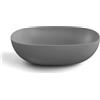 Lineabeta Lavabo ovale da appoggio Acquaio in ceramica 50x38,5 grigio opaco