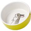 Nobby Ciotola in Ceramica per roditori a Forma di Coniglio Verde/Bianco, Diametro 11 cm x 4,5 cm, 1 Pezzo