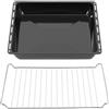 ICQN Teglia da Forno 42,2x37,5 cm Profondità 4,5 cm + Griglia | Compatibile con AEG, Electrolux, Zanussi, IKEA, Juno, Zoppas, Teglia Profonda + Griglia, Nero
