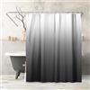 Americanflat Tenda Doccia 180x200 cm Grigio Sfumato - Tenda per Doccia con Anelli in Metallo e 12 Ganci - Shower Curtain per Bagno Resistente all'Acqua in 100% Poliestere