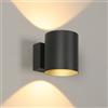 Goeco 14W 3000K Applique da Esterno LED Interno/Esterno, IP65 Impermeabile Lampade da Parete Moderna, 350° Ruotabile Lampade a Muro Nero per Bagno Balcone Giardino Terrazza Garage