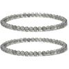 Landorilo 2 Pezzi Bracciale in Pietra Naturale Rotonda da 4 mm, Braccialetti Yoga Elastico per Uomo e Donna, Bracciali Portafortuna, Perline di Ricambio Incluse(2R Labradorite)