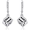 CUPENDA Orecchini a forma di cubo in argento Sterling divertente punk Cool leva posteriore goccia orecchini gioielli regali per donne uomini, Nessuna pietra preziosa