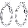 PROSTEEL Orecchni Cerchio Donna 20MM Orecchini a Cerchio Grandi Minimalismo per Ragazza Orecchini Acciaio Chirurgico Ipoallergenico Leggero Orecchini Argento