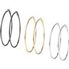 PROSTEEL 3 Paia Set Orecchini Cerchio Donna Grandi Piccoli Semplici, Acciaio Inossidabile/Placcato Oro 18K, Diametro 70 mm, Argento Nero Oro(Confezione Regalo)