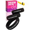 MySecretCase Kit Anelli Pene Uomo Sextoys - Set Anello per Coppia per Lei e Lui, Cockring per Uomo, 3 Ring per il Fallo Silicone Morbido, Stimolante Ritardante per Uomini, Erezione più Lunga (Nero)