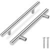 Flexzion - Set di pomelli a T in acciaio inox per cucina, porte, armadietti, cassetti, mobili, elettrodomestici, stile europeo, con viti di montaggio
