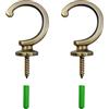 AMONENZ 2 Pezzi Ganci per Tende, Bronzo Gancio da Parete Vintage, Lega di Zinco Gancio a Vite, con Tubo di Espansione, per Tende da Bagno, Abbigliamento, Cappelli