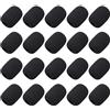 inodiref 20 Pezzi Spugna Antivento per Microfono Copertura per Microfono in Schiuma Cuffia Coperture di Mini Microfono per Aula, Sala Conferenze, Interviste ai Notiziari, 30 x 8mm, Nero
