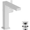 hansgrohe Tecturis E - Rubinetto per lavabo con push-open, risparmio energetico (CoolStart), Miscelatore lavabo risparmio idrico (EcoSmart) con altezza bocca 173 mm, bianco opaco, 73040700
