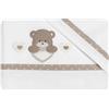 Coccolissimi Set Lenzuola per Coo-Sleepi 100% Cotone ORSO CUORE Bianco Tortora