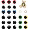 LINTRA Occhietti per Amigurumi, 200 Pezzi 8 mm Occhi di Sicurezza per Amigurumi, 2 Stili Gli Occhi di Sicurezza, Occhi per Bambole con Rondelle, per Lavori all'Uncinetto, Giocattoli di Peluche
