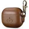 Dreem Om AirPods 3 Custodia in pelle vegana con clip - Compatibile con auricolari wireless Bluetooth Apple per iPhone - Cioccolato