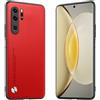 Longstong Custodia Adatta per HUAWEI P30 Pro / P30 Pro New Edition (6.47), Cover in pelle metallica serie CODE - Rosso